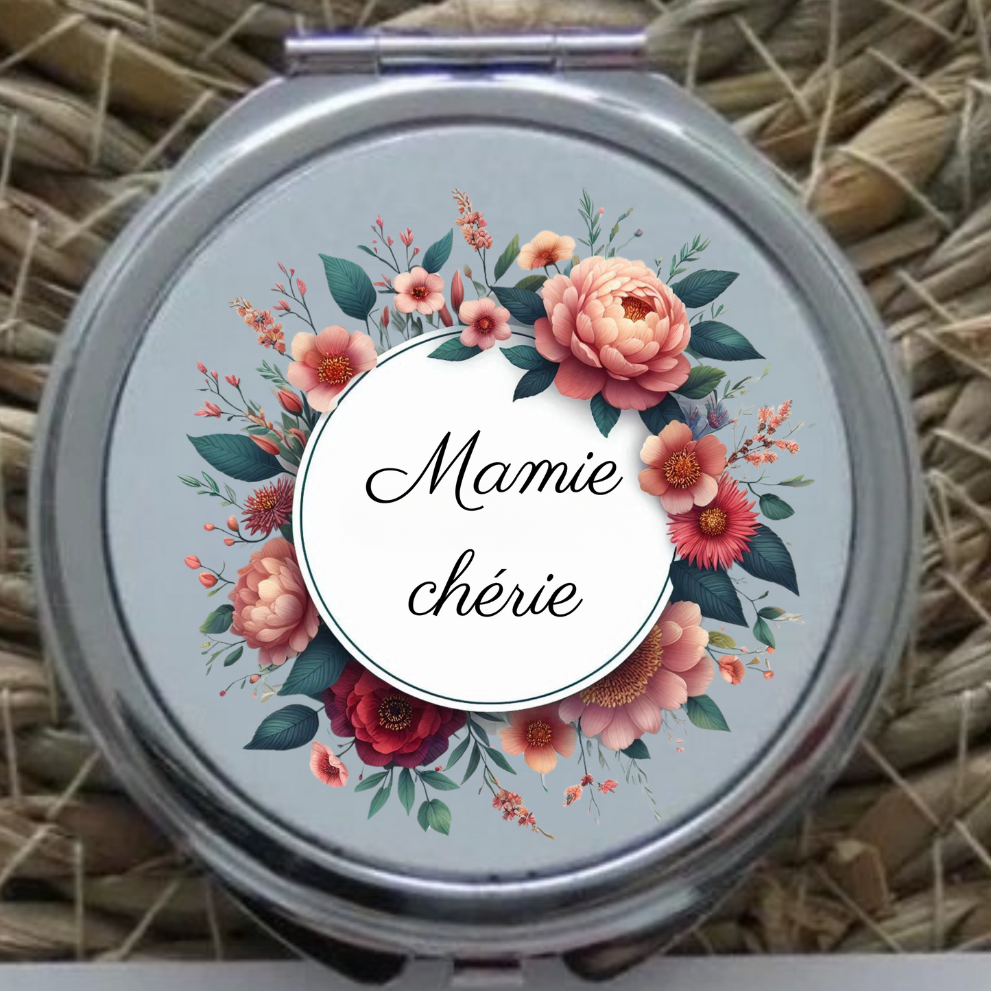 Miroir de Poche "Mamie Chérie" – Un Cadeau Élégant et Pratique 💖🎁