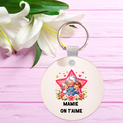 Porte-clé "Mamie On T'aime" - Cadeau Unique et Personnalisé