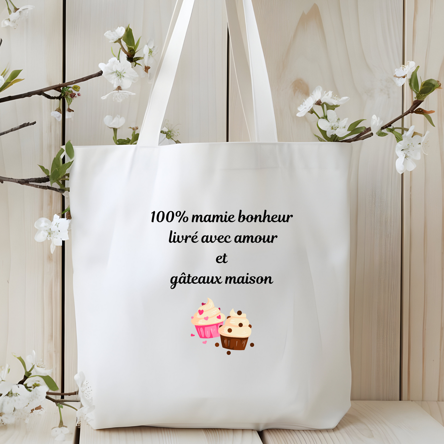 Sac Fourre-Tout 100% Mamie Bonheur– Un Cadeau Unique et Pratique