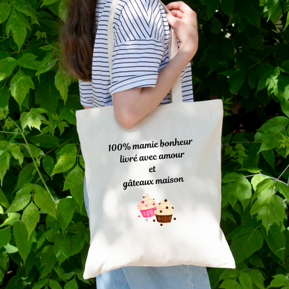 Sac Fourre-Tout 100% Mamie Bonheur– Un Cadeau Unique et Pratique