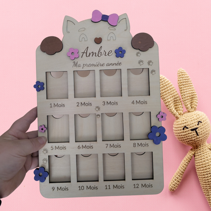 Cadre photo "Ma première année" – Souvenir des 12 premiers mois de bébé
