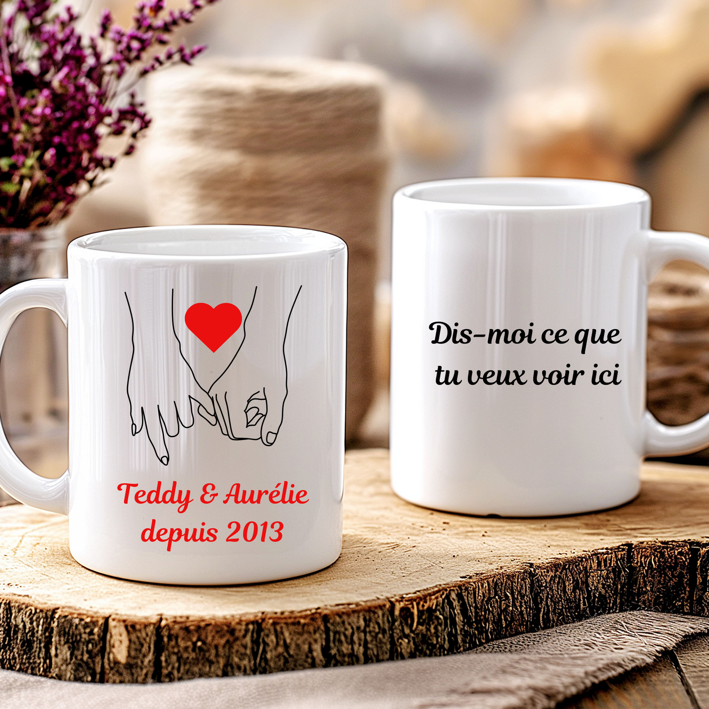 Mug Personnalisé – Amour Éternel – Cadeau Romantique