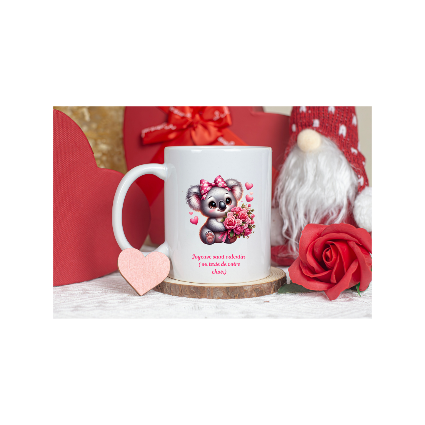 Mug Personnalisé 330ml – Koala ou Léopard – Idéal Cadeau Saint Valentin, Anniversaire, Fête des Mères