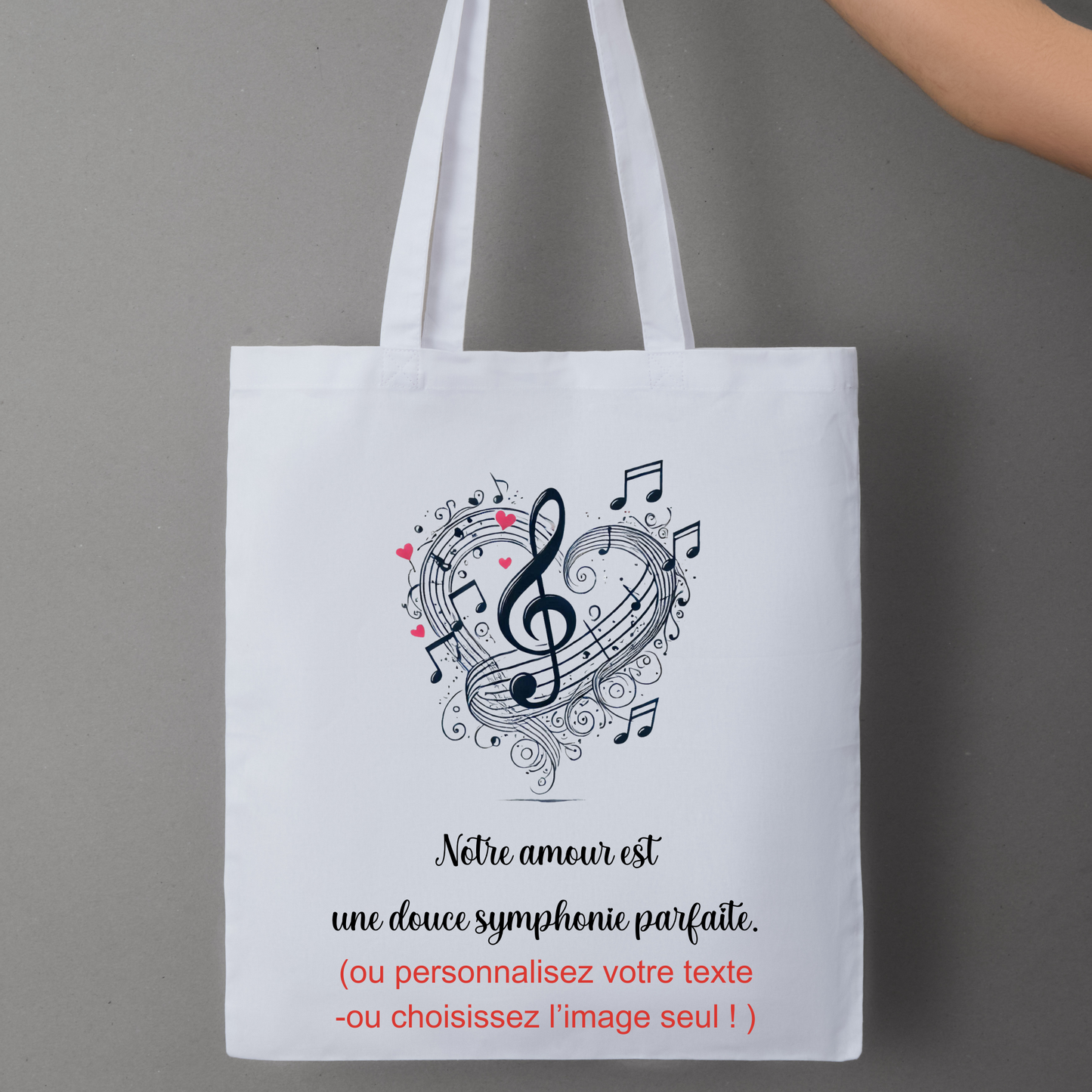 sac fourre tout Tote Bag Blanc Notre amour est une douce symphonie parfaite