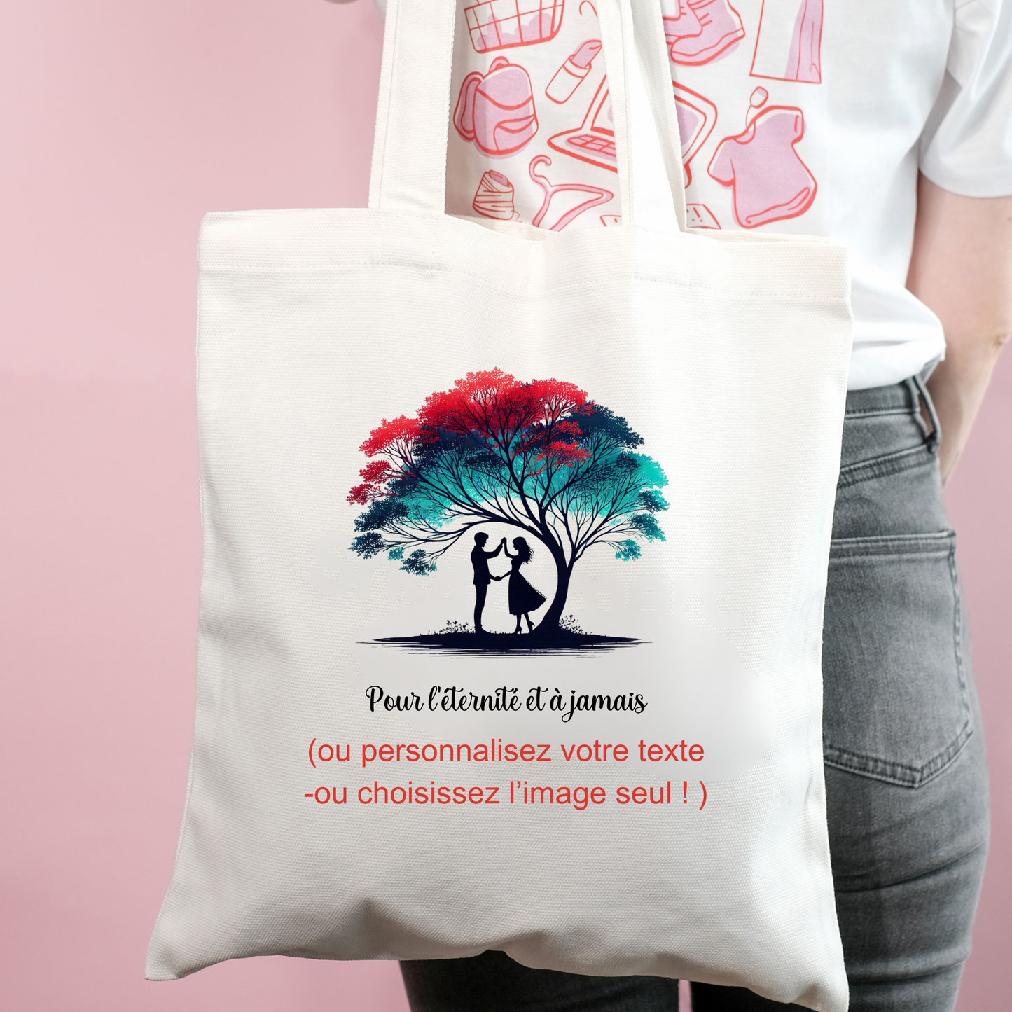 Sac fourre tout ((tote bag) Pour l'éternité et à jamais – Un Symbole d'Amour Intemporel