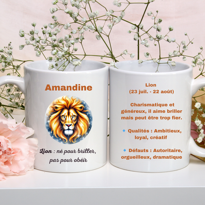 Mug Astrologique Lion – 4 Choix de Personnalisation !