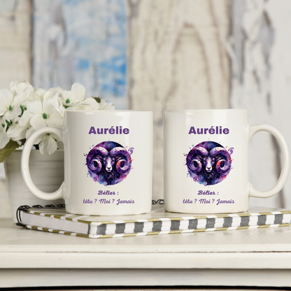 Mug Astrologique Bélier – 4 Choix de Personnalisation !