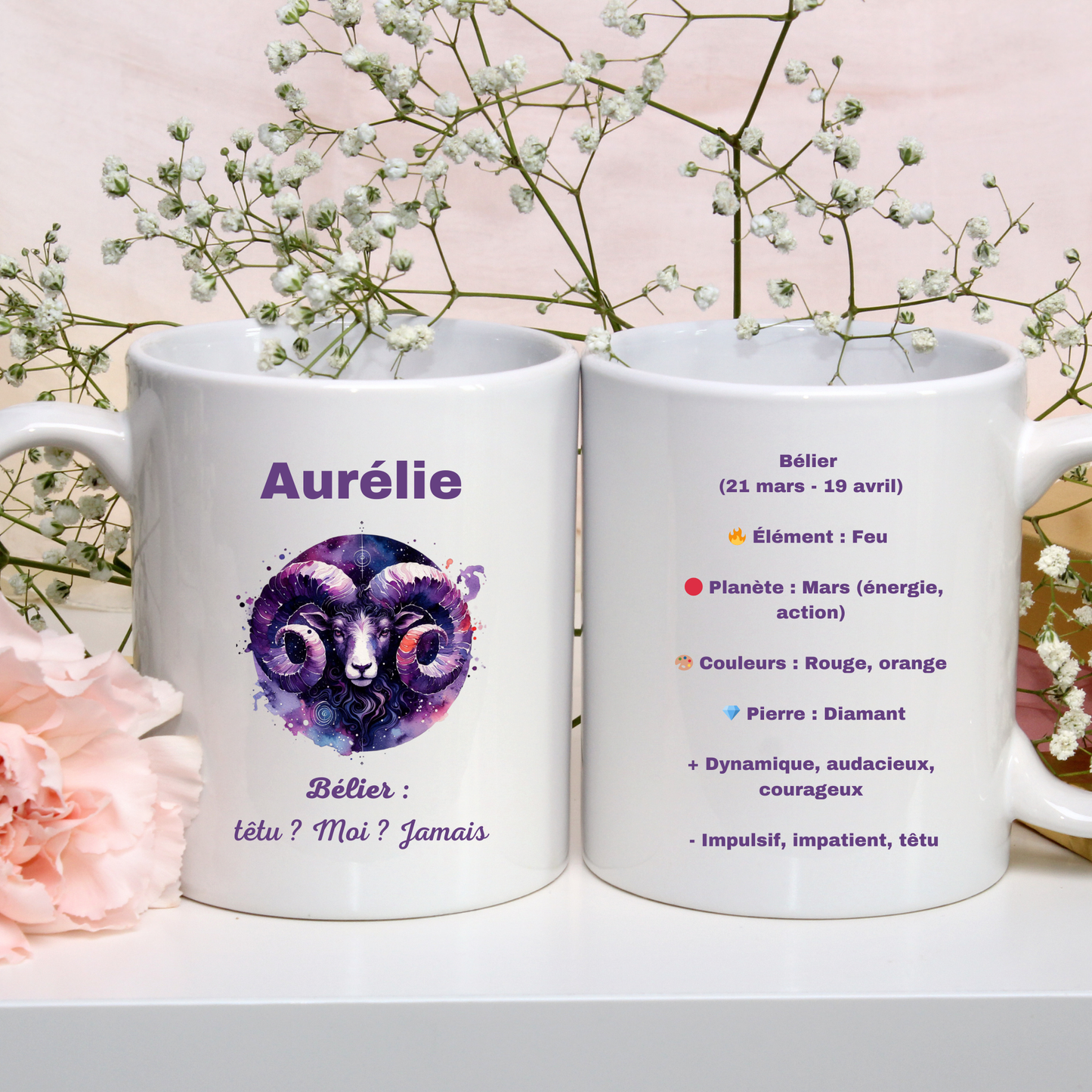 Mug Astrologique Bélier – 4 Choix de Personnalisation !