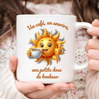 Mug Un café, un sourire, une petite dose de bonheur