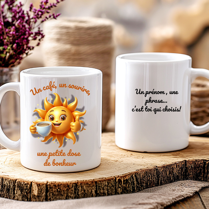 Mug Un café, un sourire, une petite dose de bonheur