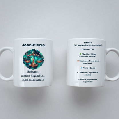 Mug Astrologique Balance – 4 Choix de Personnalisation !