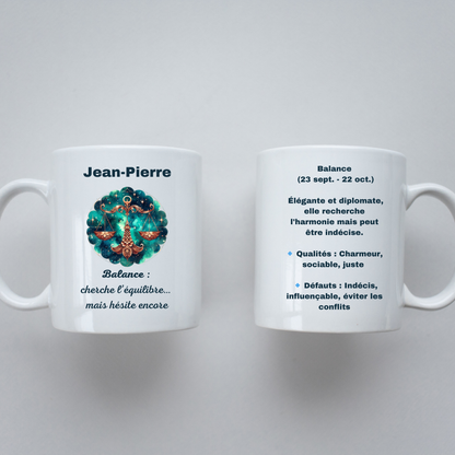 Mug Astrologique Balance – 4 Choix de Personnalisation !