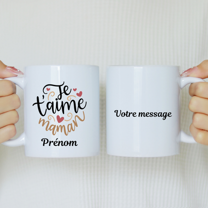 Mug "Je t’aime Maman" personnalisé – Cadeau Fête des Mères