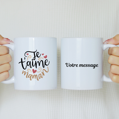Mug "Je t’aime Maman" personnalisé – Cadeau Fête des Mères