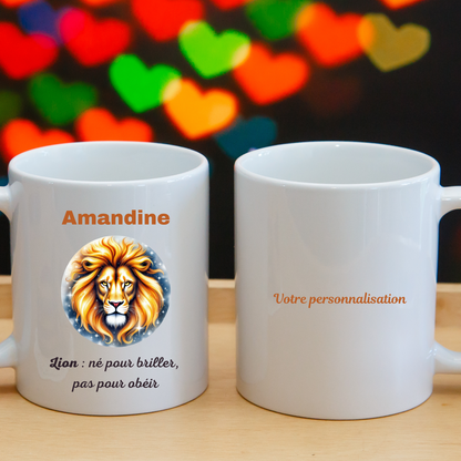 Mug Astrologique Lion – 4 Choix de Personnalisation !