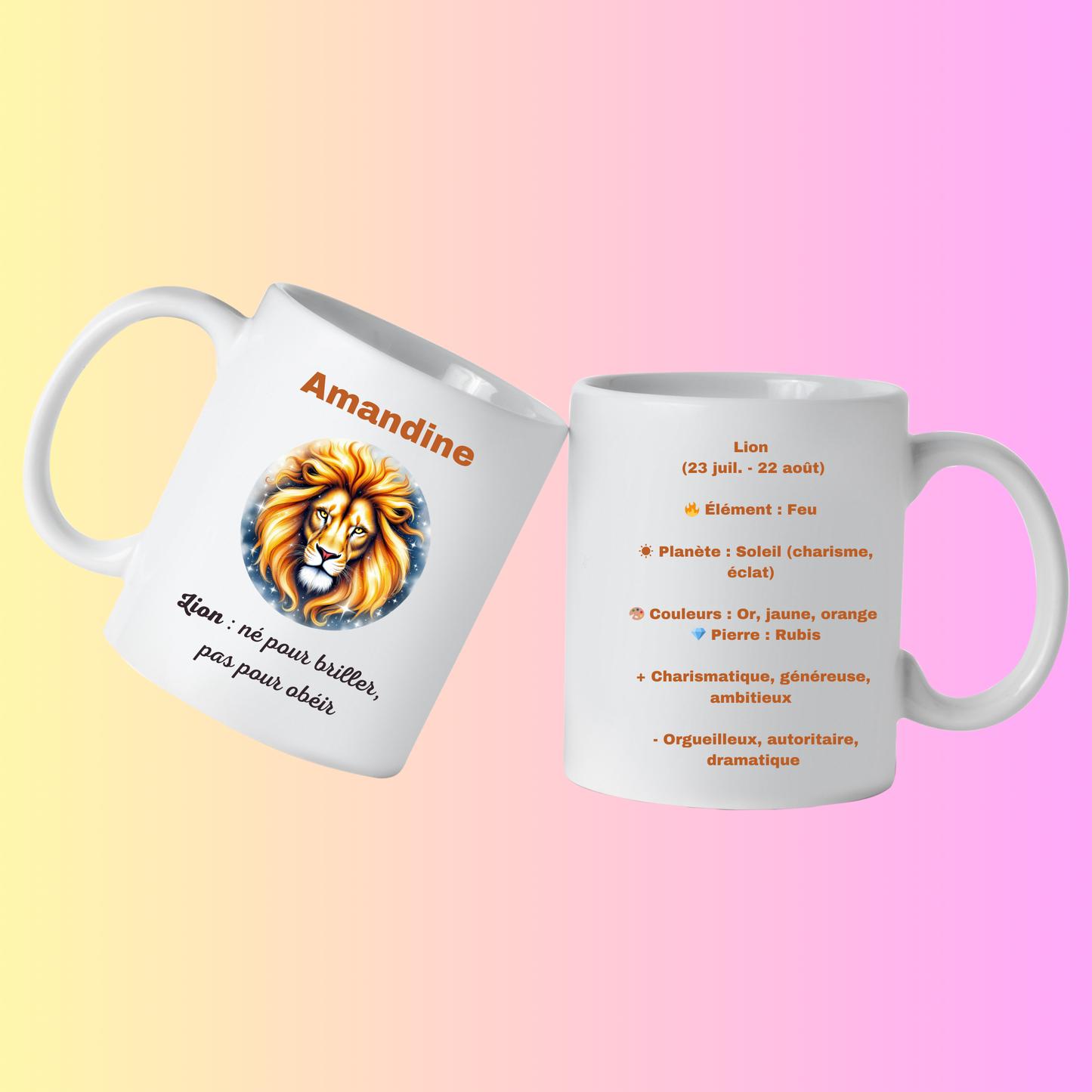 Mug Astrologique Lion – 4 Choix de Personnalisation !