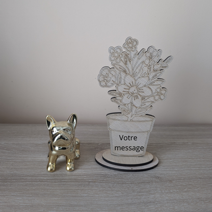 Décoration fleurie en bois – Merci maîtresse – Cadeau fin d’année