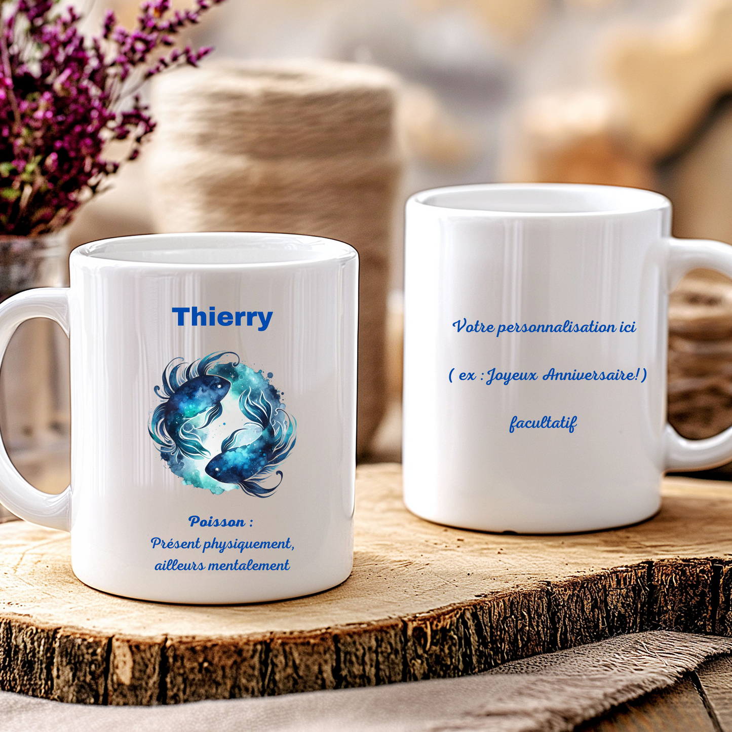 Mug Astrologique - Signe des Poissons -4 Choix de Personnalisation !