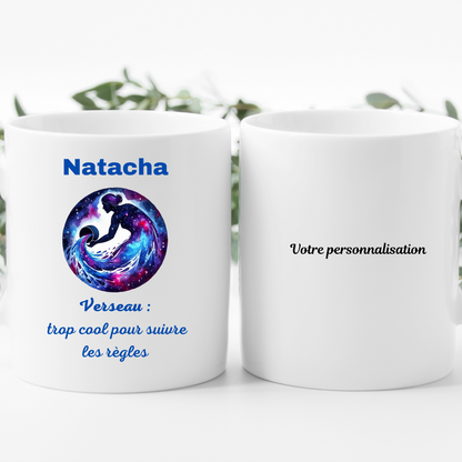 Mug Astrologique - Signe du Verseau -4 Choix de Personnalisation