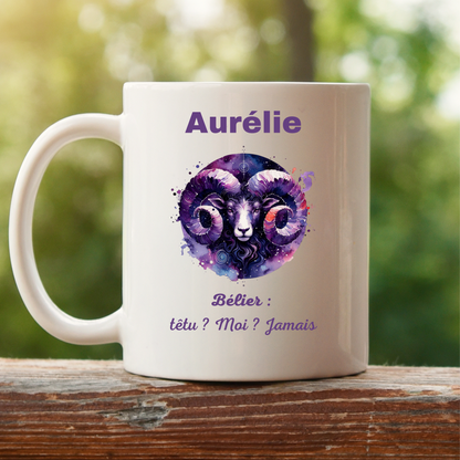 Mug Astrologique Bélier – 4 Choix de Personnalisation !