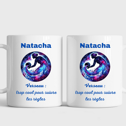 Mug Astrologique - Signe du Verseau -4 Choix de Personnalisation