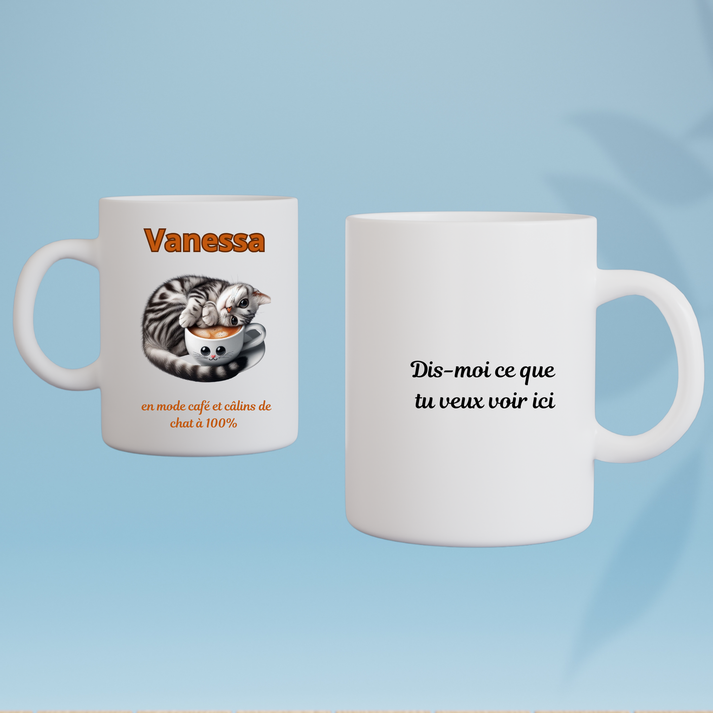 Mug Personnalisé – En mode café et câlins de chat à 100%