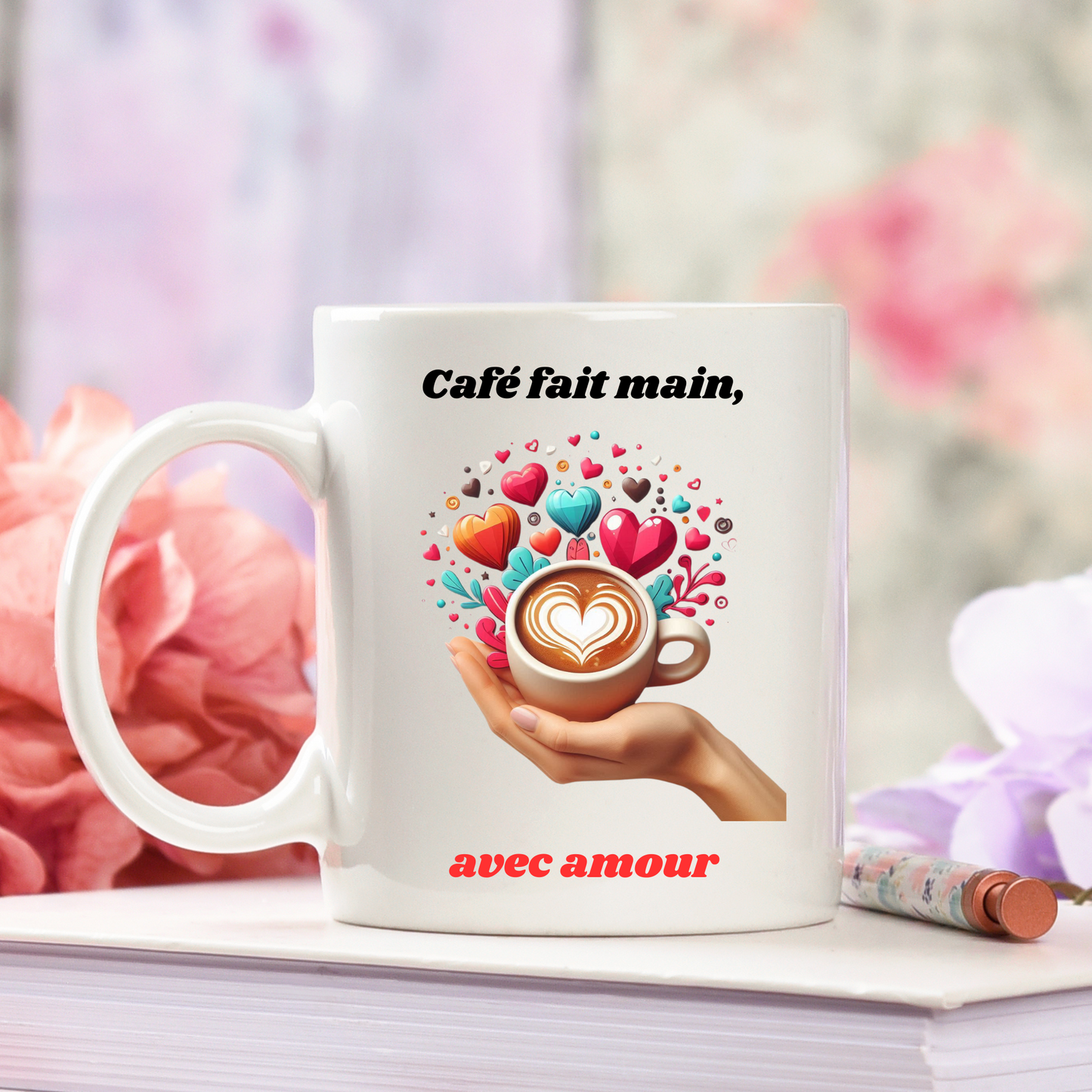 Mug Café fait main, avec amour