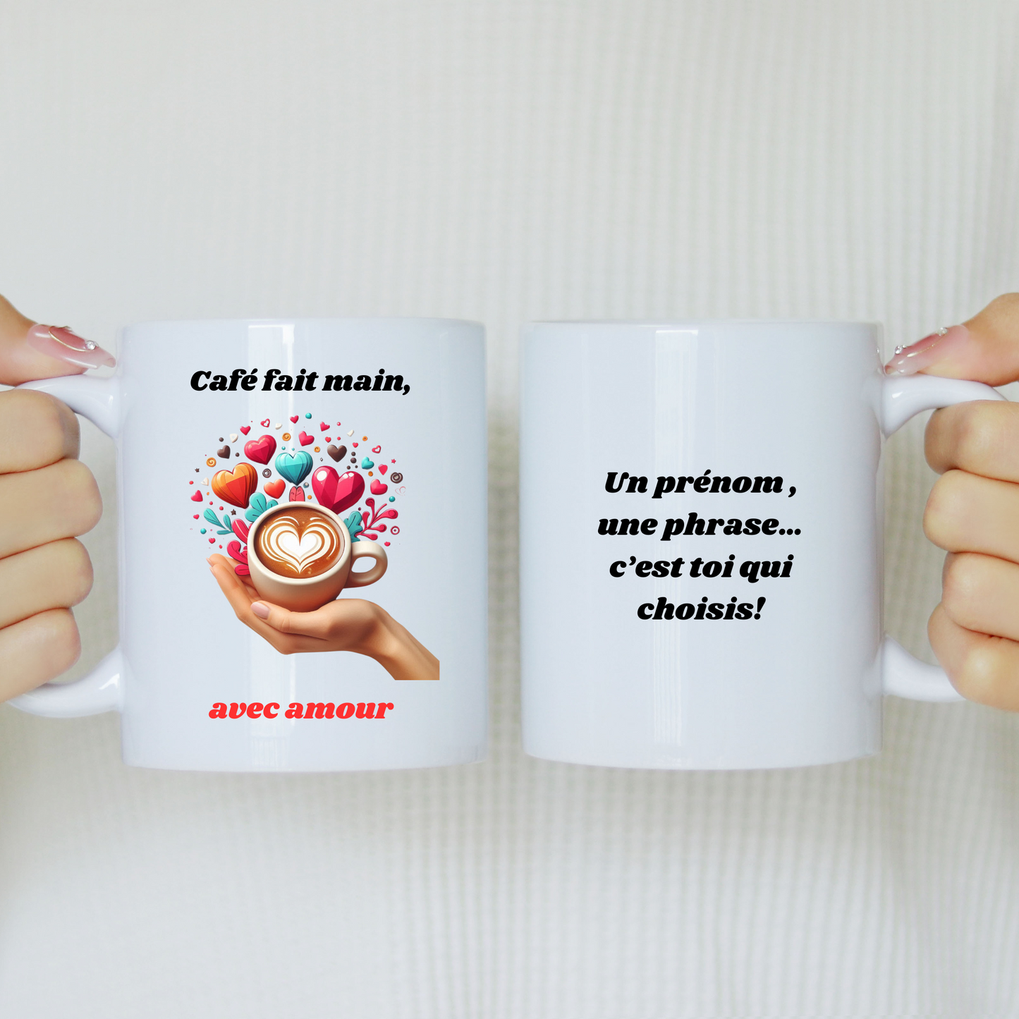 Mug Café fait main, avec amour