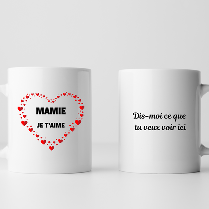 Mug Mamie, Je T'aime – Cadeau Tendre et Chaleureux