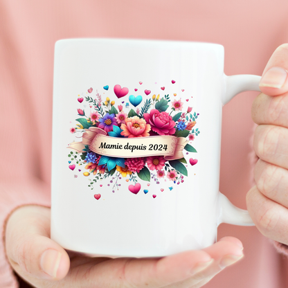 Mug Mamie depuis 2024- Un Cadeau Unique et Personnalisé