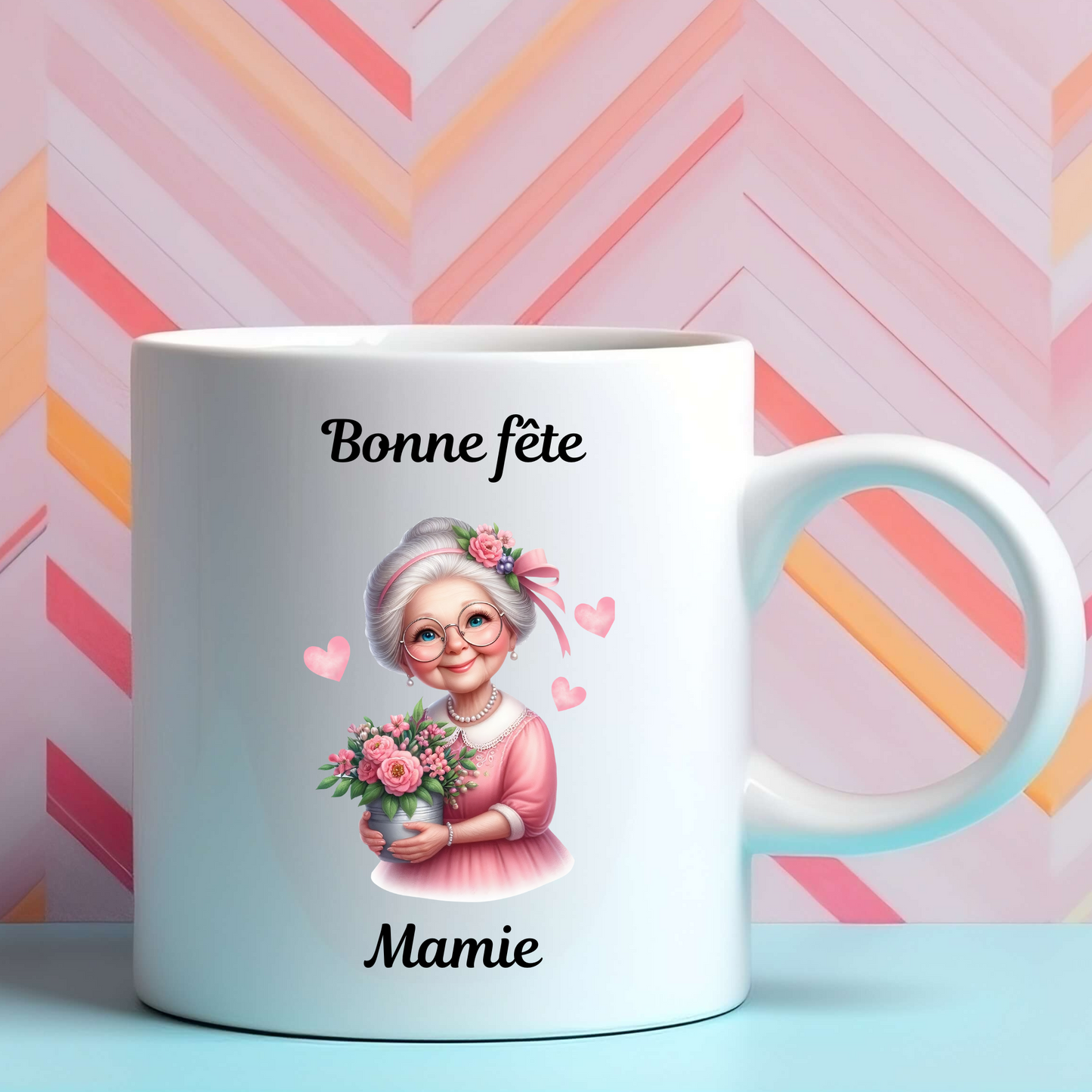 Mug Bonne fête Mamie - Cadeau tendre et élégant