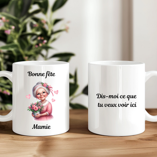 Mug Bonne fête Mamie - Cadeau tendre et élégant