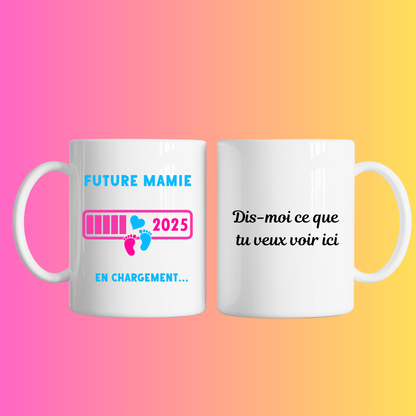 Mug Future Mamie en Chargement 2025 – Cadeau Unique et Touchant