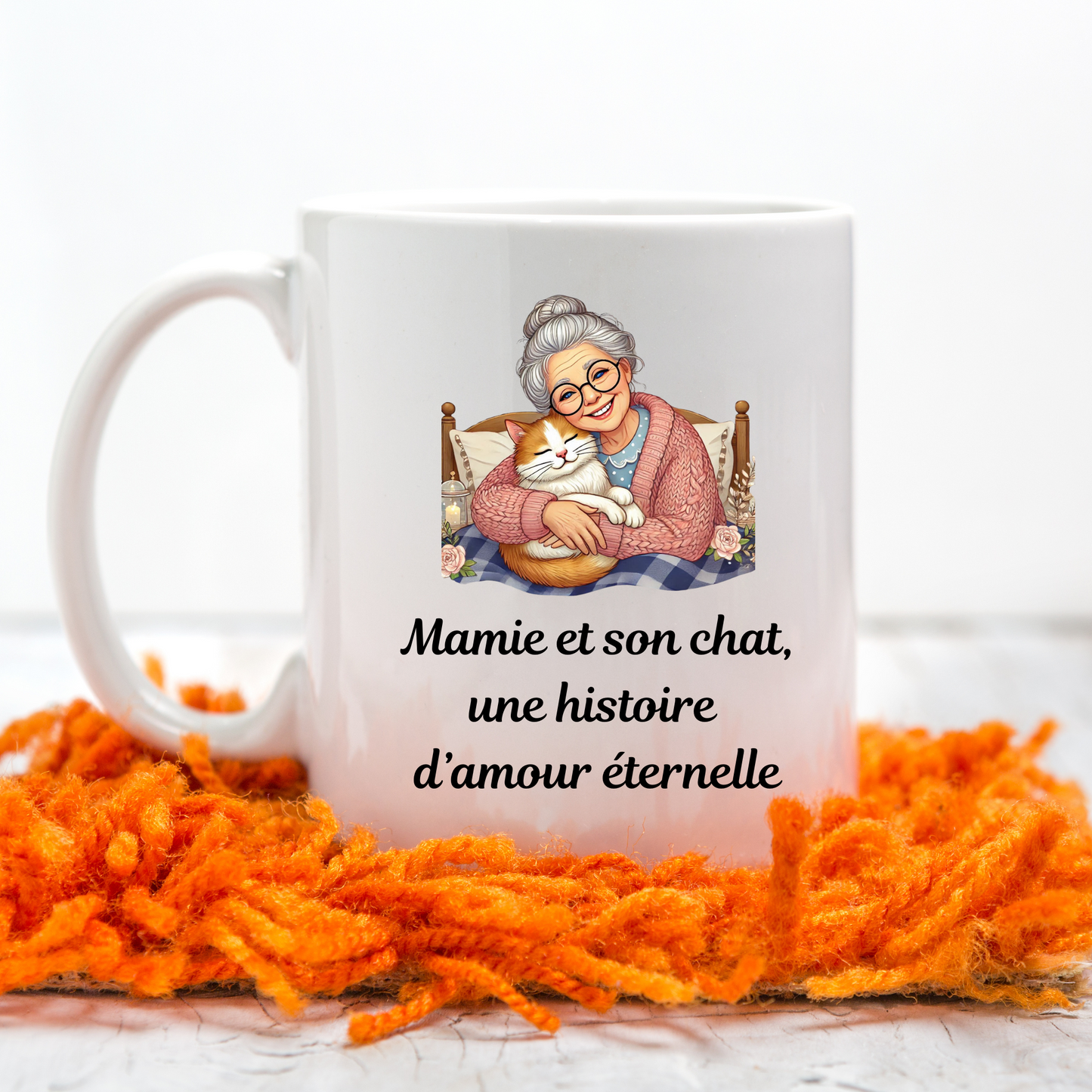 Mug Mamie et son chat, une histoire d'amour éternelle